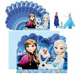 10Pcs Party Invitations Kids Frozen Birthday Party Invitations, Party Invites Boys Girls Children with Envelopes, Double Sided Elsa Invite Cards for Birthday Baby Shower Party