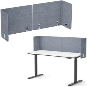 Desk Privacy Panel, 48" × 19" L-Shaped Cubicle Desk Divider, Gray
