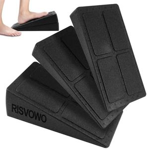 Planches d'étirement Mollets, RISVOWO Lot de 3 Squat Wedge Block, Slant Board, Planches Mobilisation pour l'étirement des Jambes