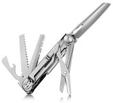 Multitool Pocket Knife with Belt Clip, First Aid Scissors, Saw, Escape Hammer, Bottle Opener, Sickle, EDC Multitool for Outdoor Camping Hiking