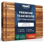 TeakHaus Edge Grain Cutting Board w/Hand Grip + Juice Canal (Rectangle) | 20" x 15" x 1.5"