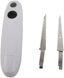 RASTKY Cordless Electric Kitchen Tool Lightweight Ergonomic Handle Stainless Steel Vane/Wing for Easy Meat Carving White 21 X 5 X 5cm