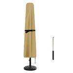 Patio Umbrella Cover, Waterproof 420D Oxford PU Coating Umbrella Covers for Outdoor Umbrellas fit 7ft to 9ft Parasol Cover with Push Rod (Beige)