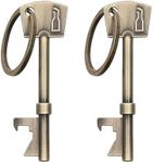 kwmobile Bottle Opener Key Keychain (Set of 2) - Keychains Shaped Like Keys to Open Beer Bottles, Soda Tops, Soft Drinks - Bronze