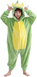 COOKY.D Garçons Dessin Animé À Capuche Pyjama Combinaison Gamer Filles Sleepsuit Sleepwear Tous en Un Enfants Costume Cadeau,Dinosaure 5-6 Ans
