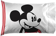 Jay Franco Mickey Mouse Jersey Classic 1 Pack Pillowcase - Double-Sided Kids Super Soft Bedding (Official Product)