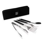 DEK® 4 PC BBQ Tool Set - Heavy Duty Stainless Steel Design with Carry Case