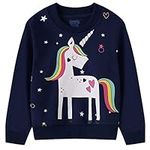 Girls Clothes 7-8 Years Unicorn Girls Jumpers 7-8 Years Kids Clothes Girls Sweatshirt Toddler Girls Tops for Girls T Shirts Cute Blue Sweater