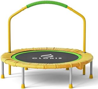 CLORIS 38'' Foldable Fitness Trampoline - Max Load 220lb, Rebounder with Adjustable Foam Handle Indoor/Outdoor Fitness Body Exercise (Yellow)