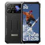 Blackview BL8000 5G Rugged Smartphone 2024, 24GB+512GB/2TB, 6.78" 2.4K 120Hz Rugged Phones, 50MP+16MP Camera, 8800mAh, Android 13 + Doke OS 4.0 +1.32" Back Display/Dual 5G SIM/WiFi 6/NFC/OTG/Airbuds