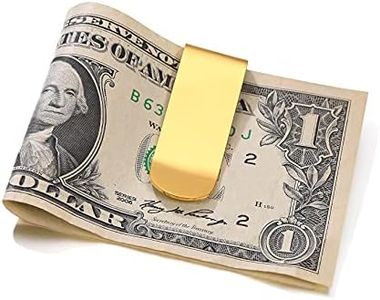 Mens Money Clip Gold Plated Fathers Day Gift Stainless Steel Slim Cash Money Clip