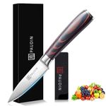 PAUDIN Paring Knife, Fruit Knife 3.5 Inch, Peeling Knife Sharp Small Kitchen Knife High Carbon Stainless Steel Forged Blade for Vegetable with Wooden Handle, Home and Restaurant with Gift Box