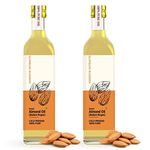 ESSENTIA EXTRACTS Combo Of 2 Cold-Pressed Sweet Almond Oils - Pure Roghan Badam Shirin Tel - Glass Bottle (Hair, Skin) (25 ML + 25 ML)