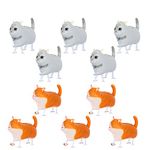QYCX 10 Pcs Walking Animal Balloons, Walking Cat Balloons, Farm Animal Balloons, Air Walker Balloons Foil Helium Aluminum Pet Cat Balloons for Birthday Party Supplies Animal Kitten Cat Theme Birthday Party Decorations BBQ Party Décor Baby Shower Wedding