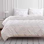 Decorative Pinch Plated Pintuck Duvet Cover 800 TC Egyptian Cotton Super King Plus 120x120 Size 1-PCs Duvet Cover (Diamond Shape) Zipper Closer & Corner Ties Breathable & Soft White Solid