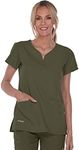 Barco Grey's Anatomy Signature 2121 Notch Neck Top Olive S