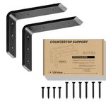 BATODA 8” Countertop Support Brackets for Granite (2pcs) - Heavy Duty L Shelf Bracket - Wall Mounted Support for DIY Open Shelving – Blind Shelf Supports - Shelving Mounting Hardware Included(Pack 2)