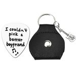 Guitar Picks Gifts for Boyfriend Keychain from Girlfriend, Guitar Player Boyfriend Christmas Birthday Anniversary Valentines Day Gifts for Boyfriend BF I Couldn't Pick A Better Boyfriend Guitar Pick