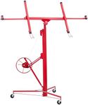 16FT Drywall Lifter Panel Hoist Jack Lifter, 49.2"-115" Adjustable Telescopic Arm & 3 Lockable Wheels, 150 Lbs Heavy Duty Drywall Lifter, 360° Adjustable Drywall Panel Hoist for Home Improvement
