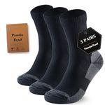PANDA FOOD Premium Bamboo Outdoor Walking Socks | Anti-Blister Warm and Breathable Socks for Work or Hiking | Unisex Men and Women | 3 Pack UK | Charcoal | 4-8