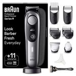 Braun Series 9 BT9440 Beard Trimmer, Electric Beard Trimmer, With ProBlade, Braun's Sharpest Blade, Professional Tools, Charging Base And 180 Minutes Battery Life