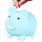 Piggy Bank for Kids,Cute Money Bank for Boys Girls,Unbreakable Coin Bank with Bottom Rotating Lid,Money Bank Coin Bank Presents for Birthday,Christmas,New Year (Blue)