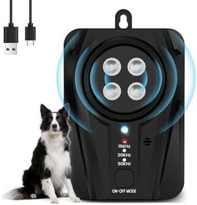 Anti Bark Device 33FT, Upgrade Automatic Dog Barking Deterrent Devices with 4 Speakers, Audio & Ultrasonic Anti Dog Barking Device, Indoor Outdoor Bark Control Device for Puppy Medium Large dog