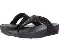 FitFlop Women's Flip-Flop, Black Gliter, 10 M