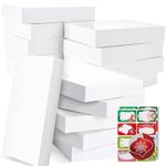 party funny 18 White large Gift Wrap Boxes bulk with Lids and 80 Count Foil Christmas Tag Stickers for wrapping Clothes (Robes,Sweaters, Coats, Shirts) and Xmas Holiday Present