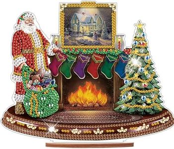Christmas Diamond Painting Kits Desktop Ornaments, Diamond Art Christmas Ornaments Diamond Painting Tabletop Ornaments Kit DIY Diamond Painting Kits Christmas Decor DIY Crafts Gift for Xmas