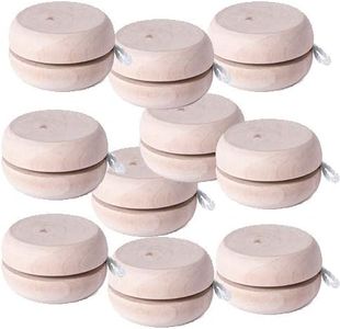 Partituki Lote de 10 Yoyos de Madera Natural Idea Genial para Regalos Cumpleaños Niños Clase, Comuniones, Bodas…