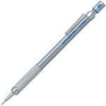 Pentel GraphGear 500 0.7 MM HB Mechanical Pencil | Lead Of Grade HB | Mini Interchangeable Eraser With Push Mechanism | Silver Plated Swing Grip | Pack Of 1 | Silver (PG517)