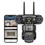 DDLC 6MP Triple Lens PTZ CCTV Camera for Outdoor Security | 360° Rotation | Color Night Vision | Motion Detection | Two Way Audio | Automatic Alert | Wireless Home Security with Mobile App V380 Pro
