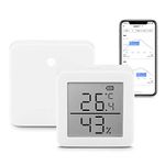 SwitchBot WiFi Hygrometer Thermometer Set, Indoor Wireless Temperature Humidity Sensor Monitor with App Control, Notification Alert, 2 Years Free Data Storage Export, for Home Greenhouse Wine Cellar