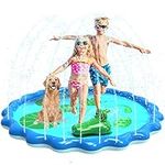 OWill 67" Splash Pad for Kids and Dog with Stereoscopic Crocodile Head and Non Slip Thicken - Baby Splash Pad and Dog Sprinkler for Kids Summer Toys