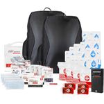 72HRS Essential Emergency Preparedness Kits - 3 Day Survival Backpack or Bug Out Bags for Earthquake, Hurricane, Tornado, Flood, Tsunami, Wildfire, Bad Weather, Nuclear Disaster (Black 4 Person)