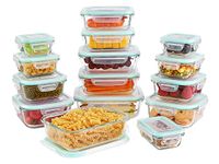 Vtopmart 15 Pack Glass Food Storage Containers, Meal Prep Containers, Airtight Glass Bento Boxes with Leak Proof Locking Lids, for Microwave, Oven, Freezer and Dishwasher