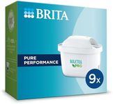 BRITA Water Filter Cartridge MAXTRA PRO Pure Performance (9 Pack) - BRITA Refill reducing impurities, Chlorine, PFAS, pesticides and limescale for tap Water with Better Taste