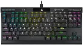 Corsair K70 RGB TKL Champion Series Tenkeyless Optical-Mechanical Gaming Keyboard (OPX RGB Optical-Mechanical Keyswitches, Durable Aluminum Frame, Per-Key RGB, Detachable USB Type-C Cable) Black