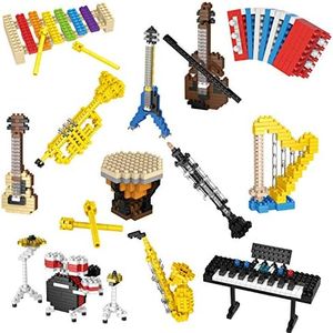 Funlittletoys 12 Boxes Mini Music Building Blocks, Musical Instruments Set Easter Party Favors for Kids, Easter Egg Fillers