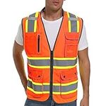 ArcRidge Reflective Safety Vest for Men and Women - Class 2 High Visibility Construction Vest - Dual Tone Reflective Strips