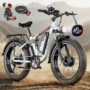 PUJH 6000W Dual Motor E-Bike Up to 100Mi 60V 24" Fat Tire for Adults PU364