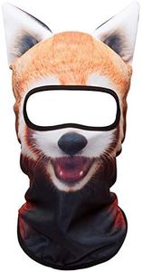 WTACTFUL 3D Animal Ears Balaclava Windproof Face Mask Cover Protection for Music Festivals Raves Halloween Party Riding Skiing Snowboarding Snowmobile Funny Red Panda MEB-29