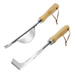 NEISRAI Crack Weeder 2 Pack Garden Crevice Weeding Tool Wood Handle Driveway Side-Walk