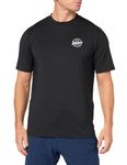 Volcom Men's Stone Stamp UPF 50+ Short Sleeve Loose Fit Rashguard Rash Guard Shirt, Black, Large