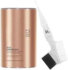 BlondeMe Bleach Powder 9+ Premium Hair Lightener 450 grams and M Hair Designs Tint Brush Comb (Bundle)
