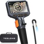 Dual Lens Articulating Inspection Camera, Teslong 4.5'' IPS Endoscope Inspection Camera with Articulated Probe, Flexible Borescope with Light for Wall/Automotive/Engine Inspect (1.55 Meter/8.5mm)