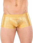 Gary Majdell Sport Mens New Printed Hot Body Boxer Swimsuit (Gold Pebbles, Small)