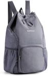sportsnew Swim Bag Mesh Beach Drawstring Backpack with Wet Pocket, Drawstring Bag for Swimming, Gym, Pool, Workout Gear, Beach Volleyball Backpack for Women Men
