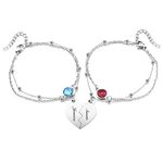 Top Plaza Best Friend Bracelets for 3 Friendship BFF Bracelets Matching Puzzle Heart Relationship Bracelets for Young Women Friendship Jewelry Best Friend Birthday Gifts, 6.9 inches, Stainless Steel,